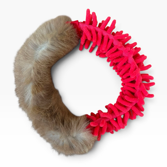 Rabbit fur mop ring