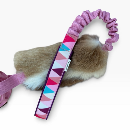 Tug toy with rabbit fur and ball + bungee